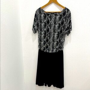 Enfocus Women Studio two tone Patterned Dress 14W